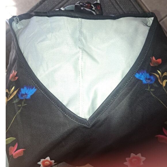 NEW-XL Vintage Floral Print] Autumn Elegance Bodycon Polyester Knit Stretchy - Picture 5 of 6